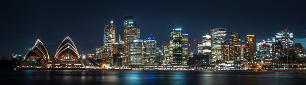 sydney skyline at night